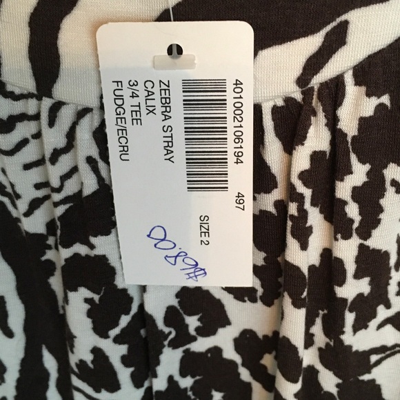 Chico's Zebra Patterned Women's Blouse - NWT - Picture 3 of 5